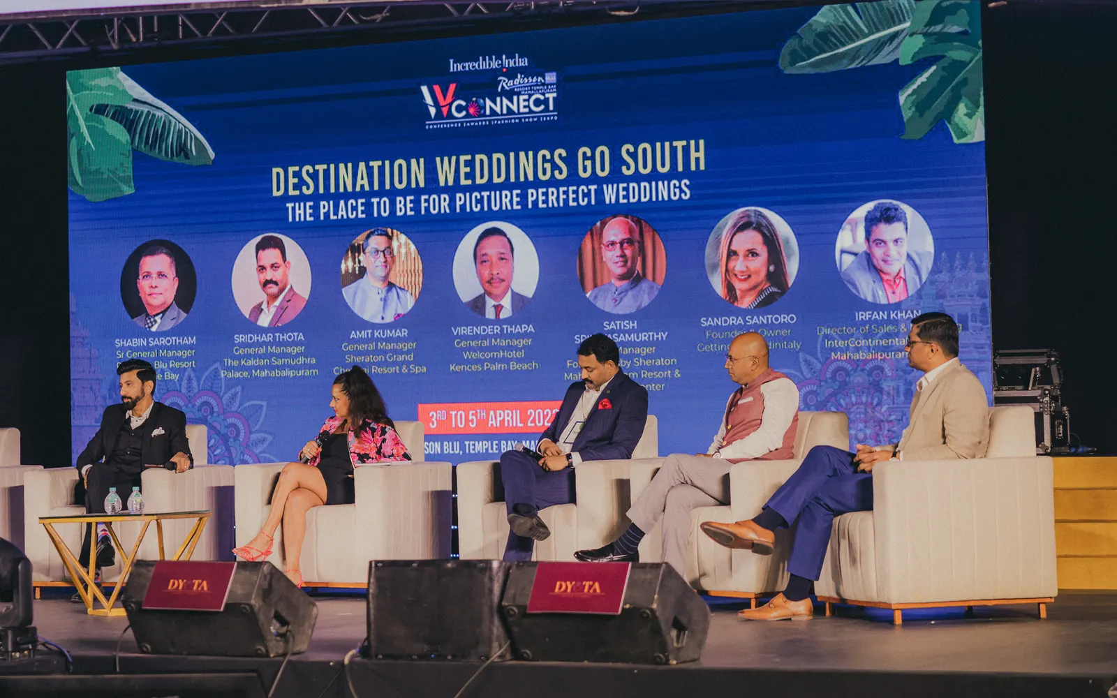 The Destination Weddings Go South panel on the Season 2 stage, 2023